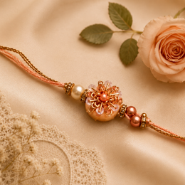 Peach Bloom Floral Rakhi