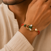 Emerald Crystal Halo Rakhi