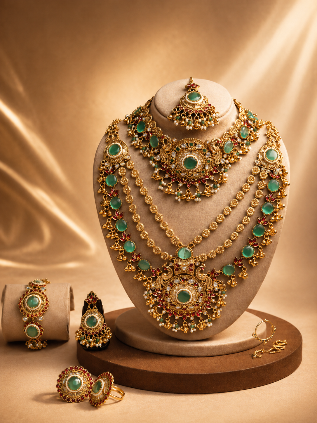 Emerald Rajwadi Bridal Heritage Set