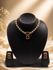 Ruby Royale Kundan Necklace Set