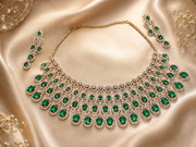 Emerald dewdrop Statement Necklace Set