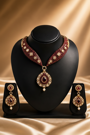 Rajwada Emerald Drop Statement Set