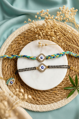 Nazar Protection Rakhi & Bracelet Combo
