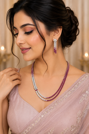 Ruby Radiance Layered Necklace Set