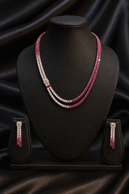 Ruby Radiance Layered Necklace Set