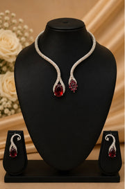 Crimson Elegance Statement Necklace Set