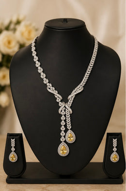 Golden Aura Lariat Necklace Set