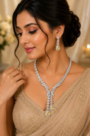 Golden Aura Lariat Necklace Set