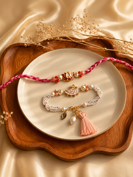 Lotus Grace Rakhi & Lumba Set