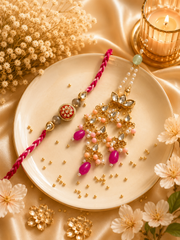 Shagun Lotus Rakhi & Lumba Set