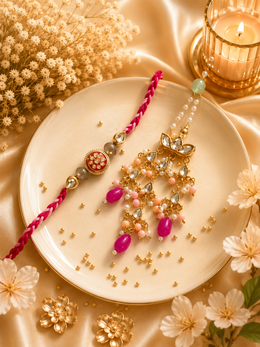 Shagun Lotus Rakhi & Lumba Set