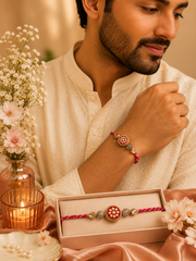 Shagun Lotus Rakhi & Lumba Set