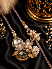 Pearl Bloom Rakhi & Lumba Set