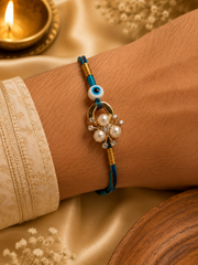 Nazar Pearl Rakhi & Lumba Set