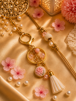 Blush Bloom Lumba Keychain Rakhi