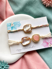 Pearl Blush Bhaiya Bhabhi Rakhi Set