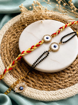 Evil Eye Bhaiya Bhabhi Rakhi Set