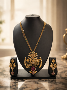 Rajwada Ruby Heritage Pendant Set