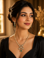 Emerald Grace Kundan Necklace Set