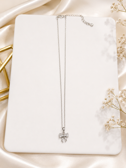 Crystal Bow Pendant Necklace