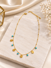 Turquoise Clover Charm Necklace