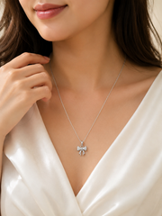 Crystal Bow Pendant Necklace