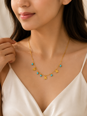 Turquoise Clover Charm Necklace