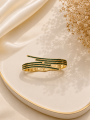 Double Line Open Cuff Bracelet