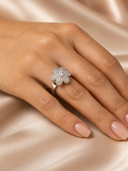 Snowflake Bloom Crystal Statement Ring