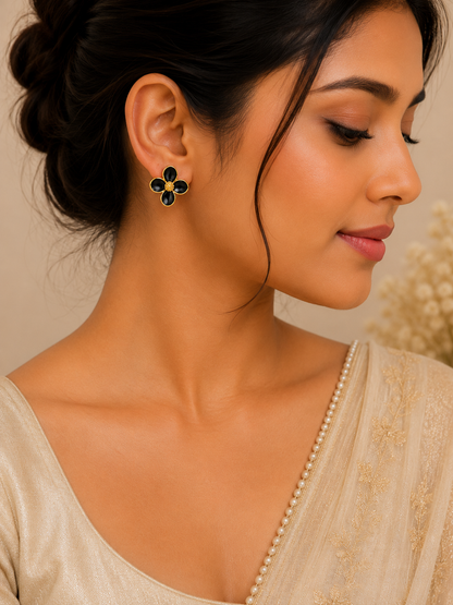 Black Bloom Earrings