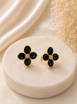 Black Bloom Earrings