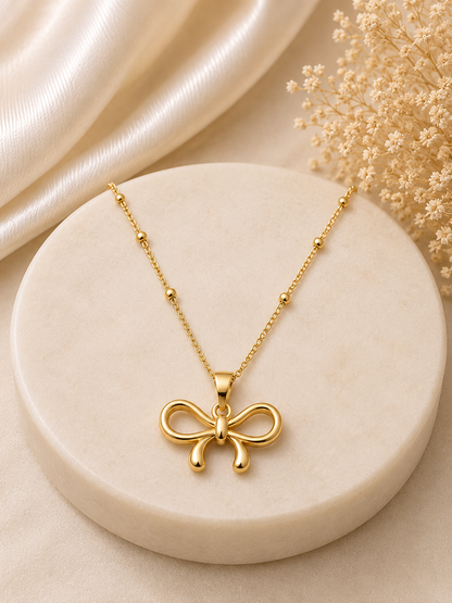 Golden Bow Necklace