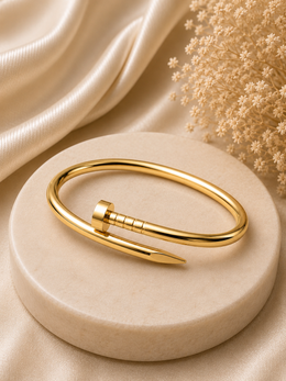 Golden Nail Cuff Bracelet