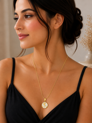 Golden Rose Medallion pendant