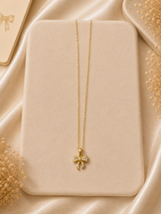 Crystal Bow Pendant Necklace