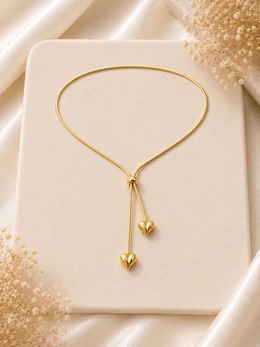 Golden heart drop pendant