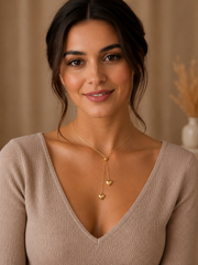Golden heart drop pendant