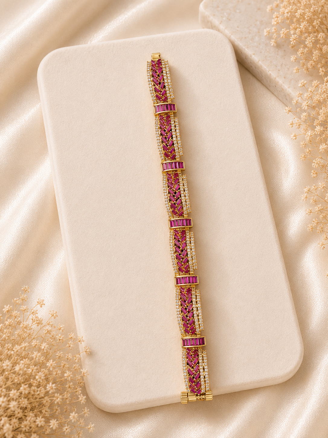 Ruby Chevron Luxe Bracelet