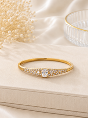 Golden Crystal Halo Bangle