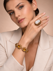 Golden Amber Luxe Bracelet with Ring