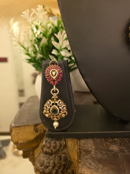 Rajwada Emerald Drop Statement Set