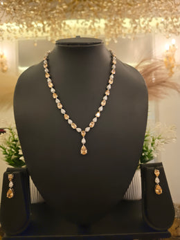 Champagne Dewdrop Elegance Necklace Set