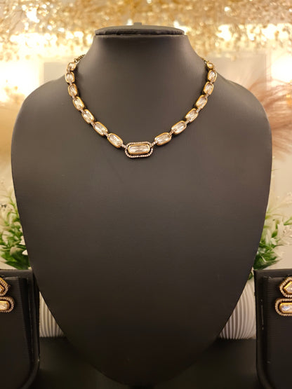Aurora Crystal Link Necklace Set