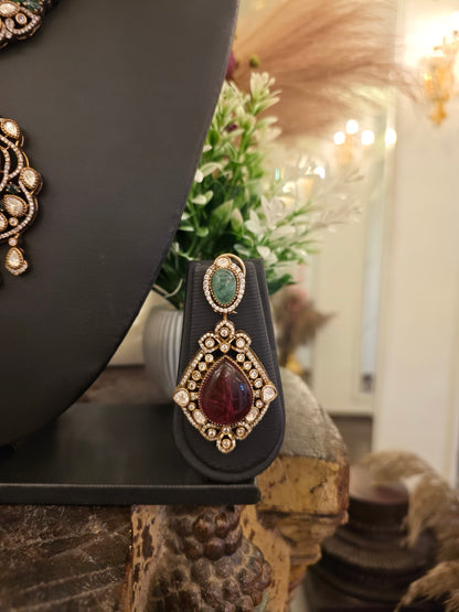 Noor-e-ruby emerald heritage set