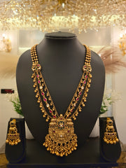 Rajwada Temple Heritage Long Necklace Set