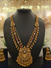 Rajwada Temple Heritage Long Necklace Set