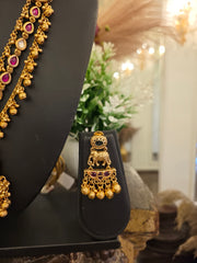 Rajwada Temple Heritage Long Necklace Set