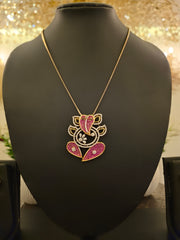 Ruby Leaf Bloom Pendant Set