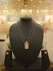 Ivory Geometric Layered Pendant Set