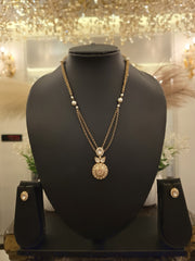 Pearl Sunburst Layered Pendant Set
